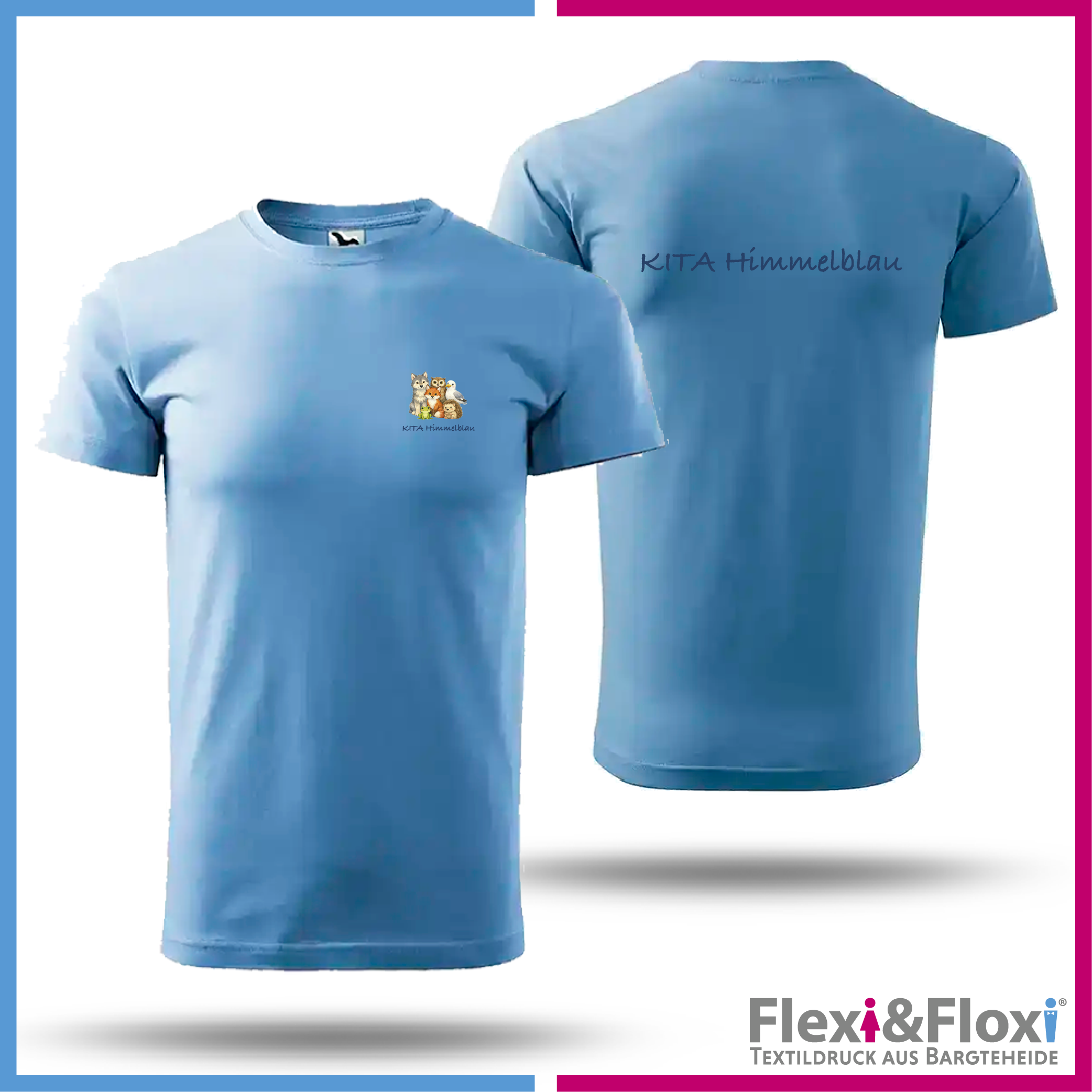 T-Shirt Kita Himmelblau Fischbek Neugraben
