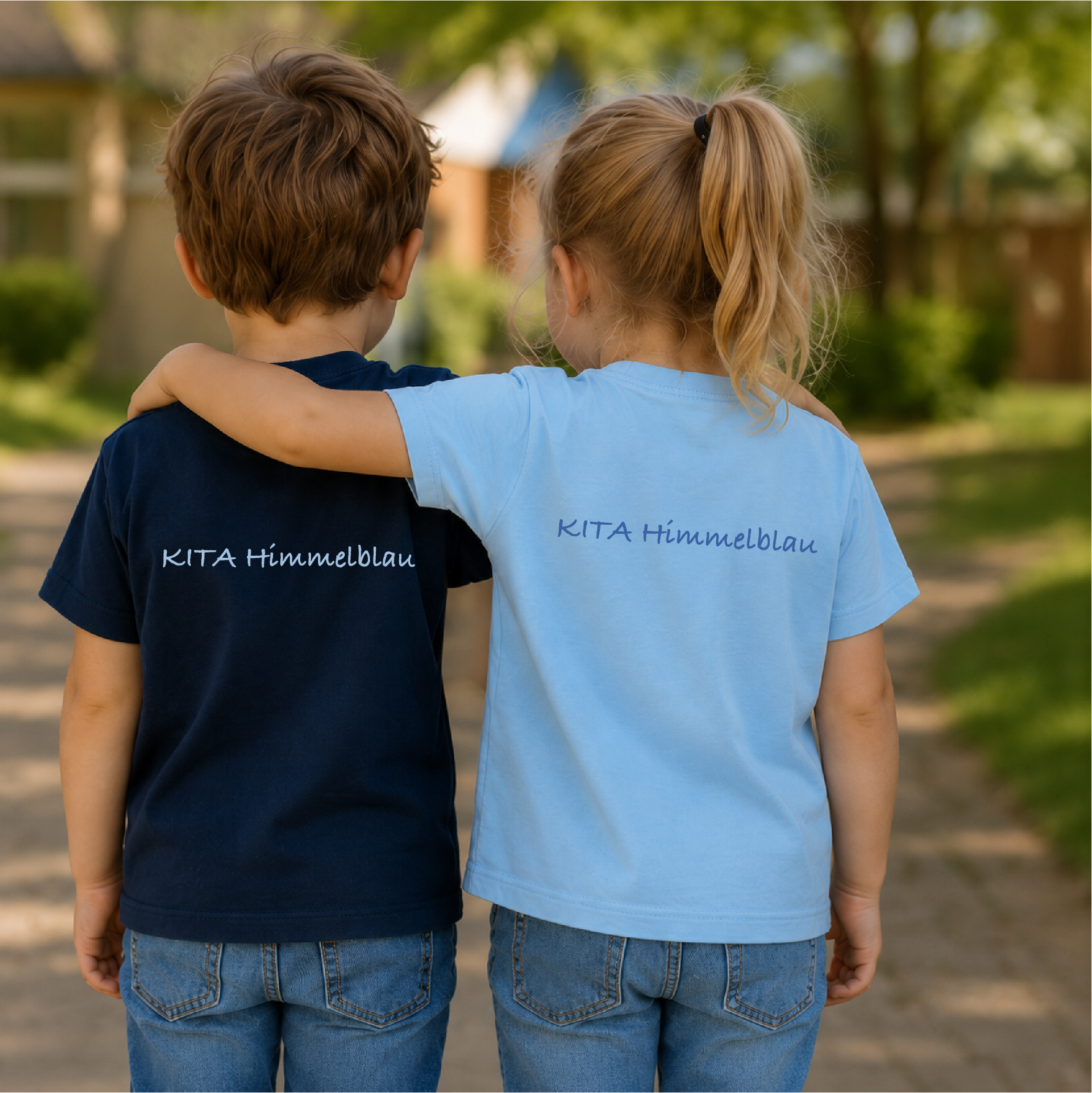 T-Shirt Kita Himmelblau Fischbek Neugraben – Bild 2